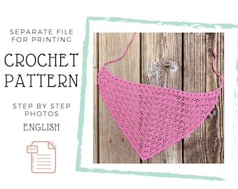 Lace Crochet Bandana Pattern: Triangular Head Scarf (PDF Pattern)