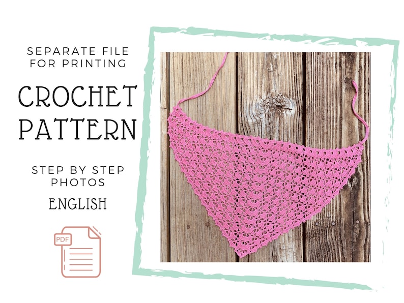 French Girl Lace Bandana crochet pattern listing photo by UssuriStitchFactory
