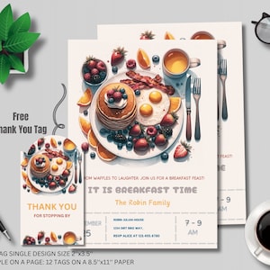 Breakfast Invitation, Staff Employee Appreciation Breakfast Invite, Volunteer Appreciation, Thank You Brunch, Editable Printable Template