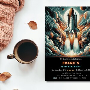 Our Girl Space Birthday Invitation is a universe of fun. Editable and instant to download, it is perfect for a special space-themed birthday celebration.