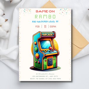 Transport your guests to the golden age of gaming with our Arcade Birthday Party Invitation! Featuring retro neon design, its perfect for girls gaming parties. Download now and start the fun!