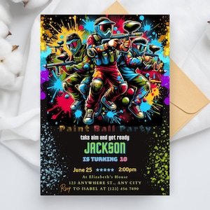 Create a memorable celebration with our Softball Invite Template! Also perfect for paintball birthdays, this editable, instant download invitation lets you personalize your paint ball party.