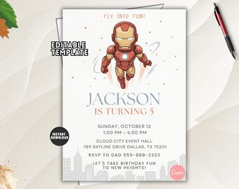 Superhero Birthday Invitation, Comic Book Hero Party, Calling All Heroes Editable Invite