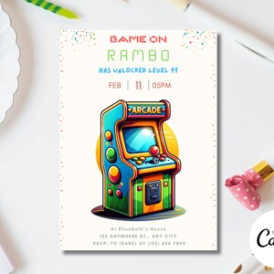 Level up the excitement with our Neon Boy Game Party Invitation! Designed for gaming enthusiasts, its perfect for hosting a memorable arcade birthday party. Instant download and fully customizable!
