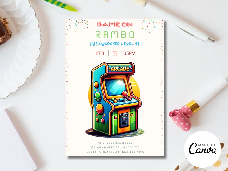 Level up the excitement with our Neon Boy Game Party Invitation! Designed for gaming enthusiasts, its perfect for hosting a memorable arcade birthday party. Instant download and fully customizable!