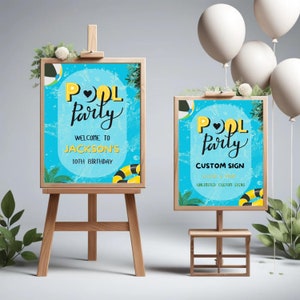 Editable Pool Party Welcome Sign, Summer Birthday (instant Download) - Etsy