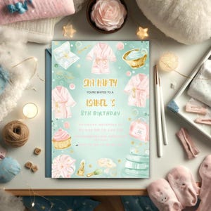 Girls Spa Birthday, Editable Spa Party Birthday Invitation, Pamper Party Invite, Glam Party Birthday, Spa Party Invitation Instant Download