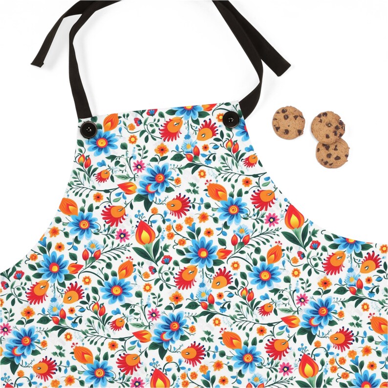 Polish Floral Apron Multicolor Flower Apron Babcia Gift for Her