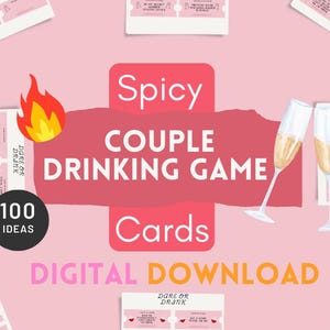 Printable Spicy Couple Drinking Game Card Dirty Adult Game Cards Digital Couple Game Cards Dirty Couple Cards Truth or Dare Date Night Games