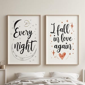 Digital download bedroom wall decor couple bedroom prints set of 2, Master bedroom above bed posters, Couple home decor, Romantic Quote