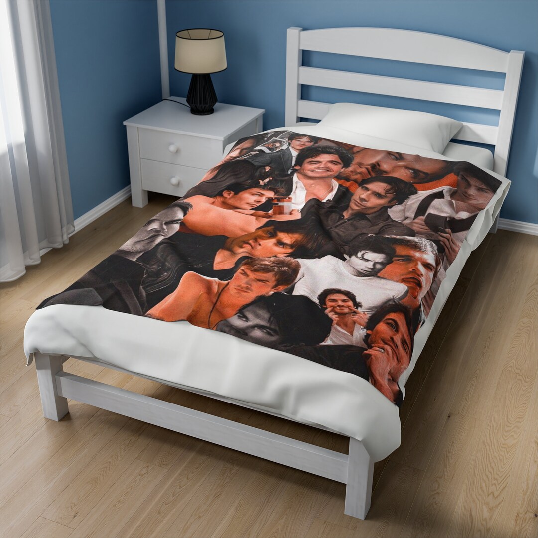 Ian Somerhalder Damon Salvatore Velvet Blanket Etsy