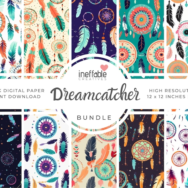 10 Seamless Dreamcatcher Pattern | Themed Patterns | Digital Paper Scrapbook Patterns, Pattern Paper, Seamless Patterns, Background Patterns