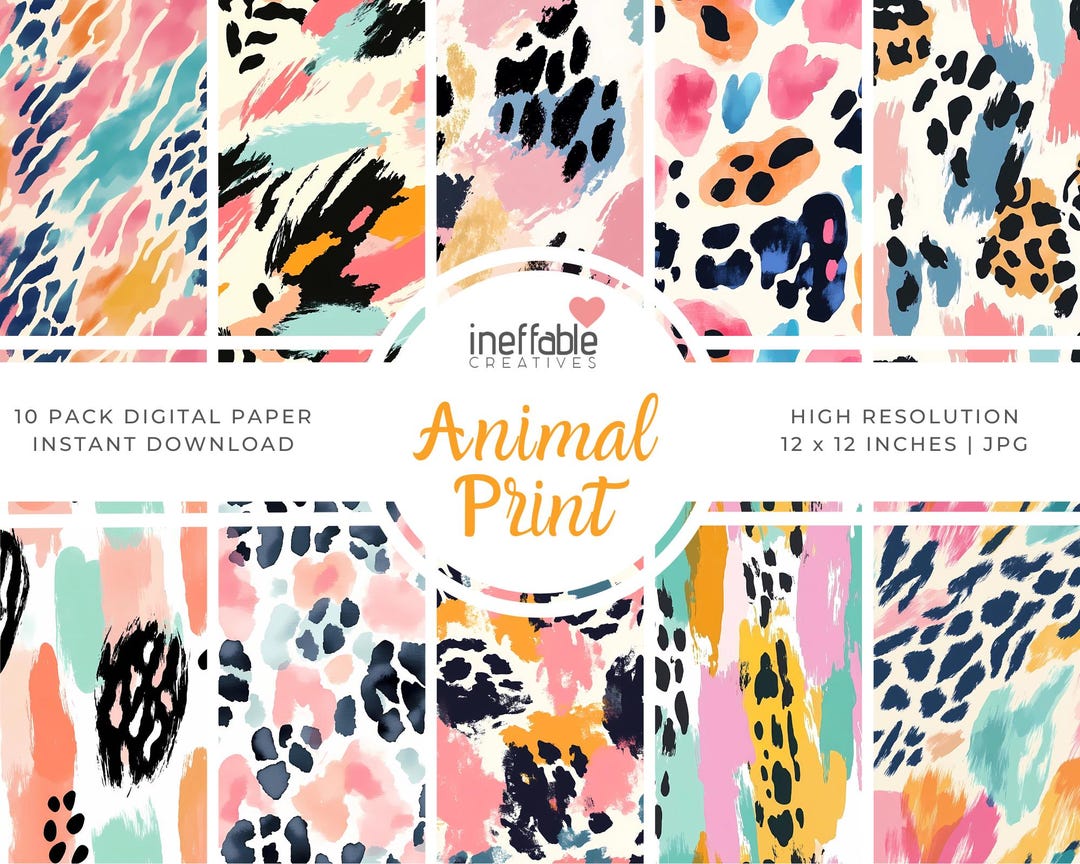 Animal Print Themed Patterns | Digital Paper Scrapbook Patterns ...