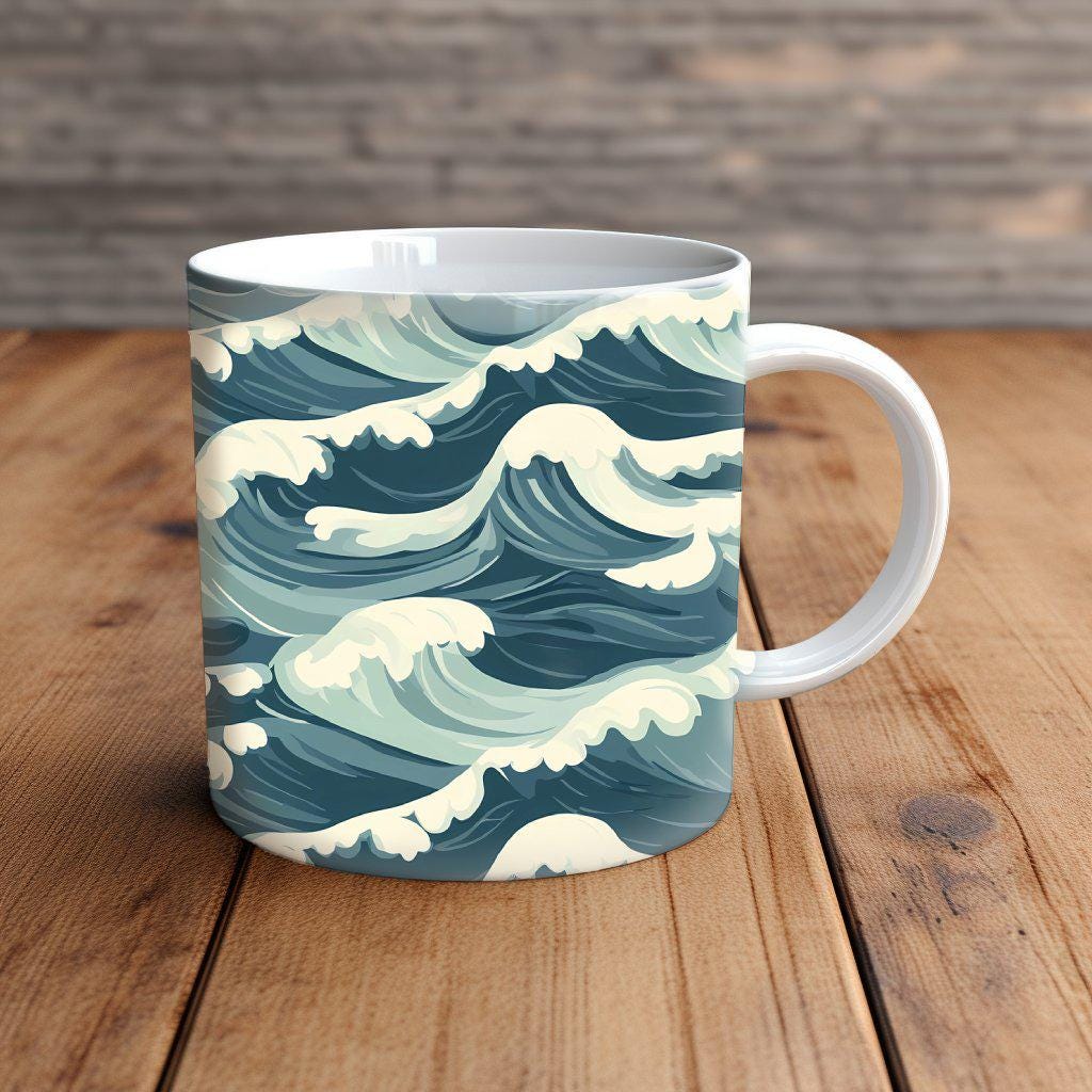 Wave Themed Seamless Patterns | Digital Scrapbook Paper (digital ...