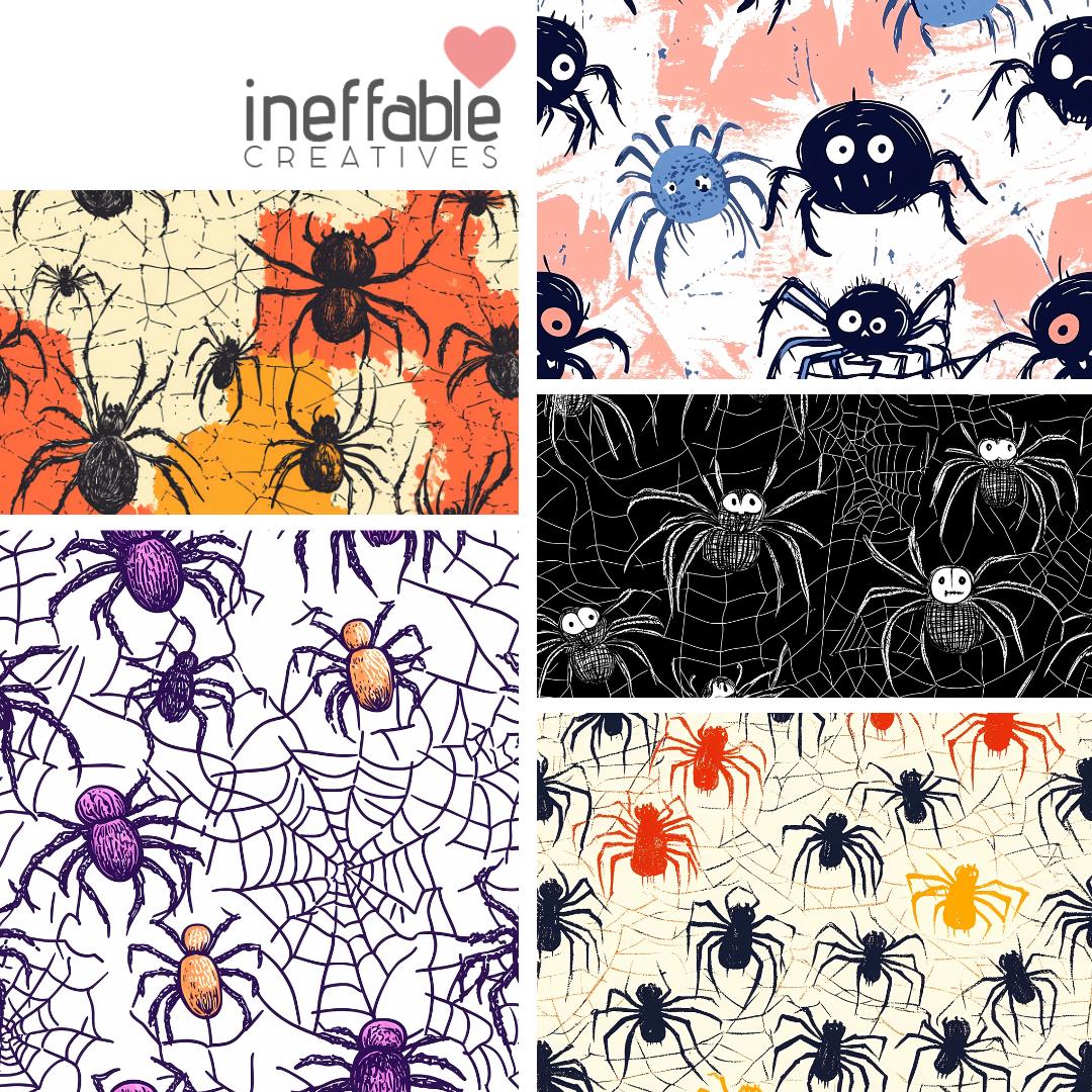 Spider Web Digital Paper | Spooky Seamless Patterns (digital Download ...