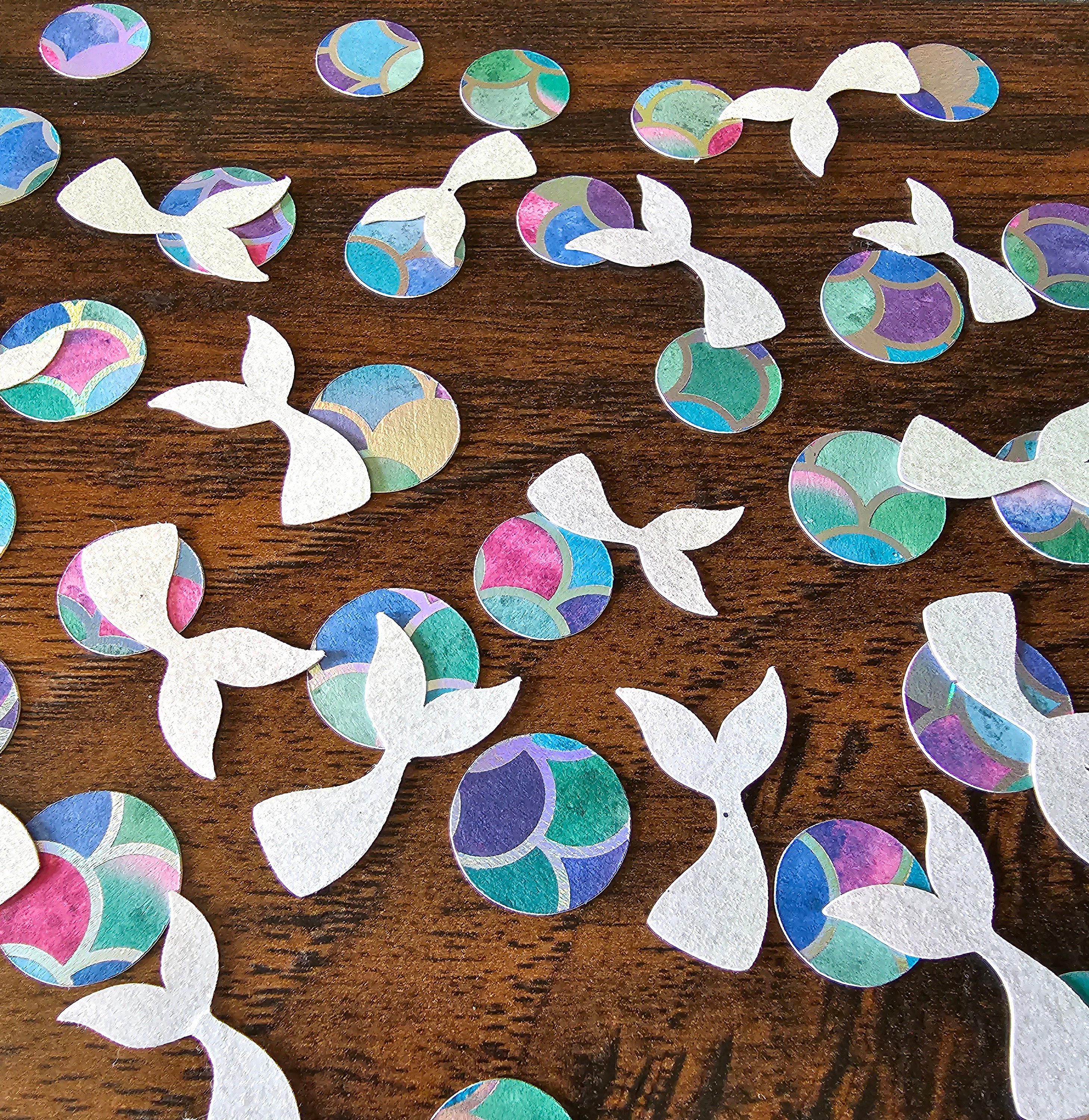 Mermaid Confetti White Glitter 80 Pieces Birthday Party Mermaid Party
