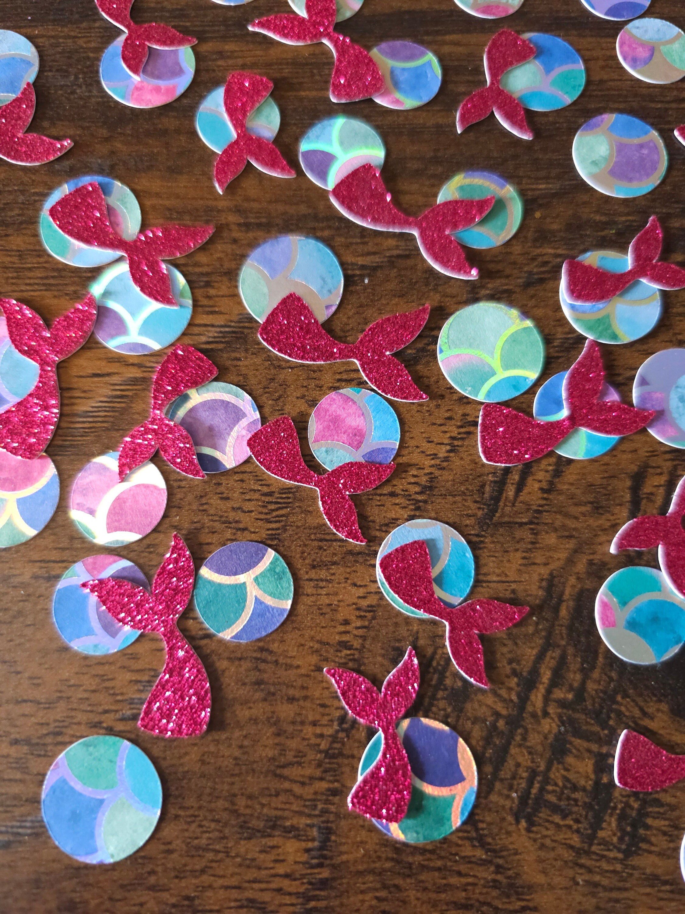 Mermaid Confetti Pink Glitter 80 Pieces Birthday Party Mermaid Party
