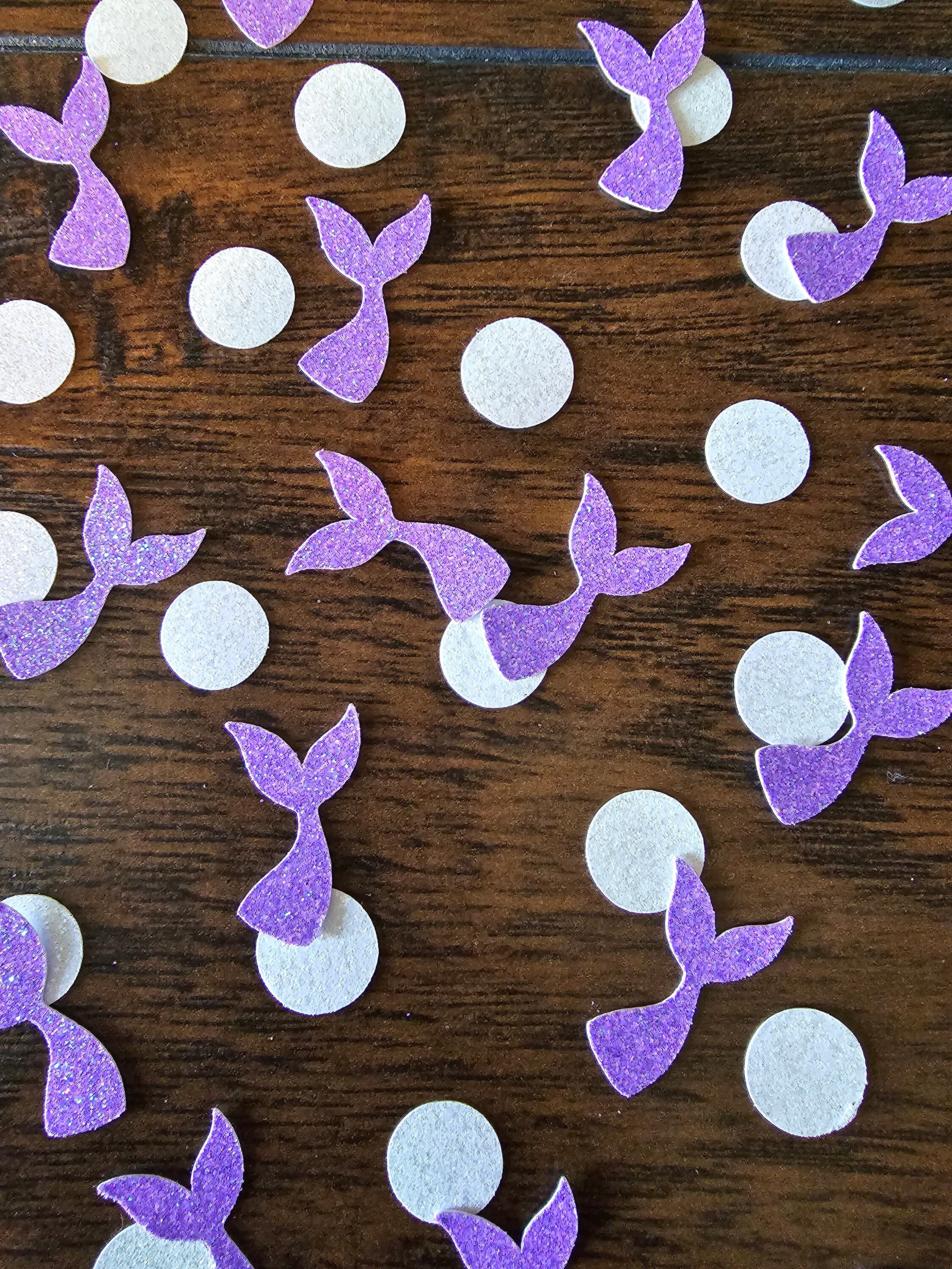 Mermaid Tail Confetti Purple Glitter 50 Pieces Birthday Party Mermaid Party