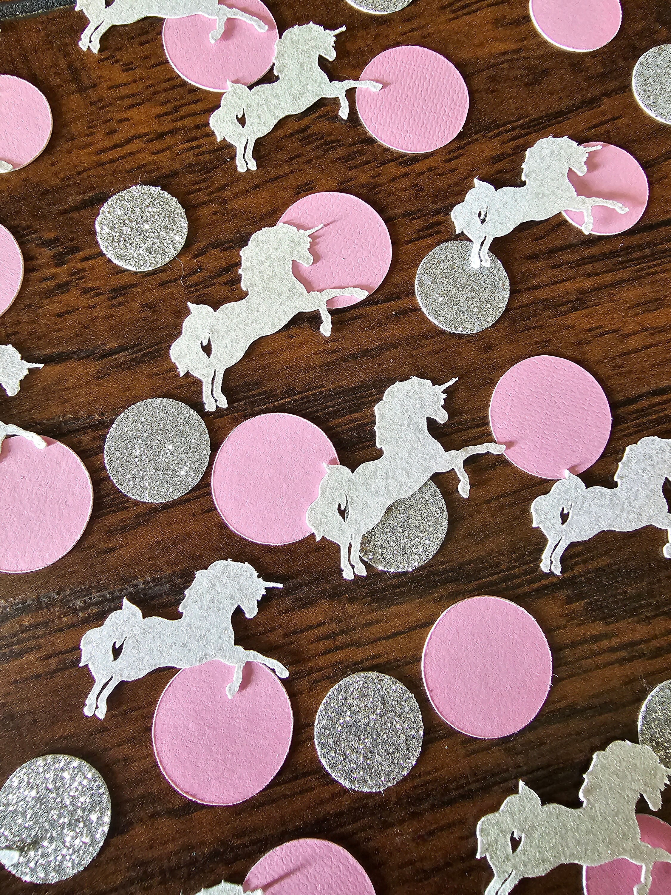 Unicorn Confetti White Glitter 80 Pieces Birthday Party Unicorn Party