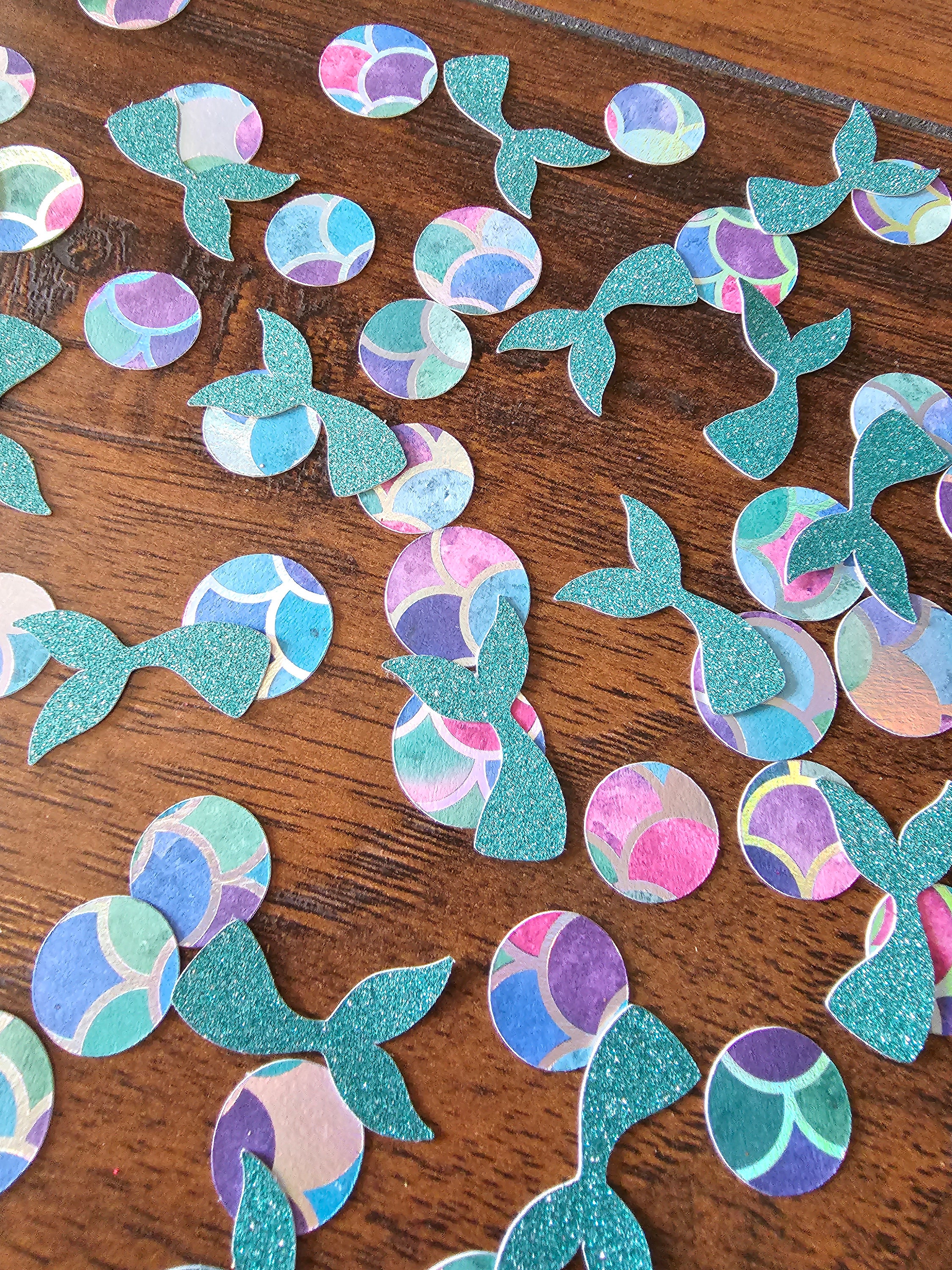 Mermaid Confetti Teal Glitter 80 Pieces Birthday Party Mermaid Party