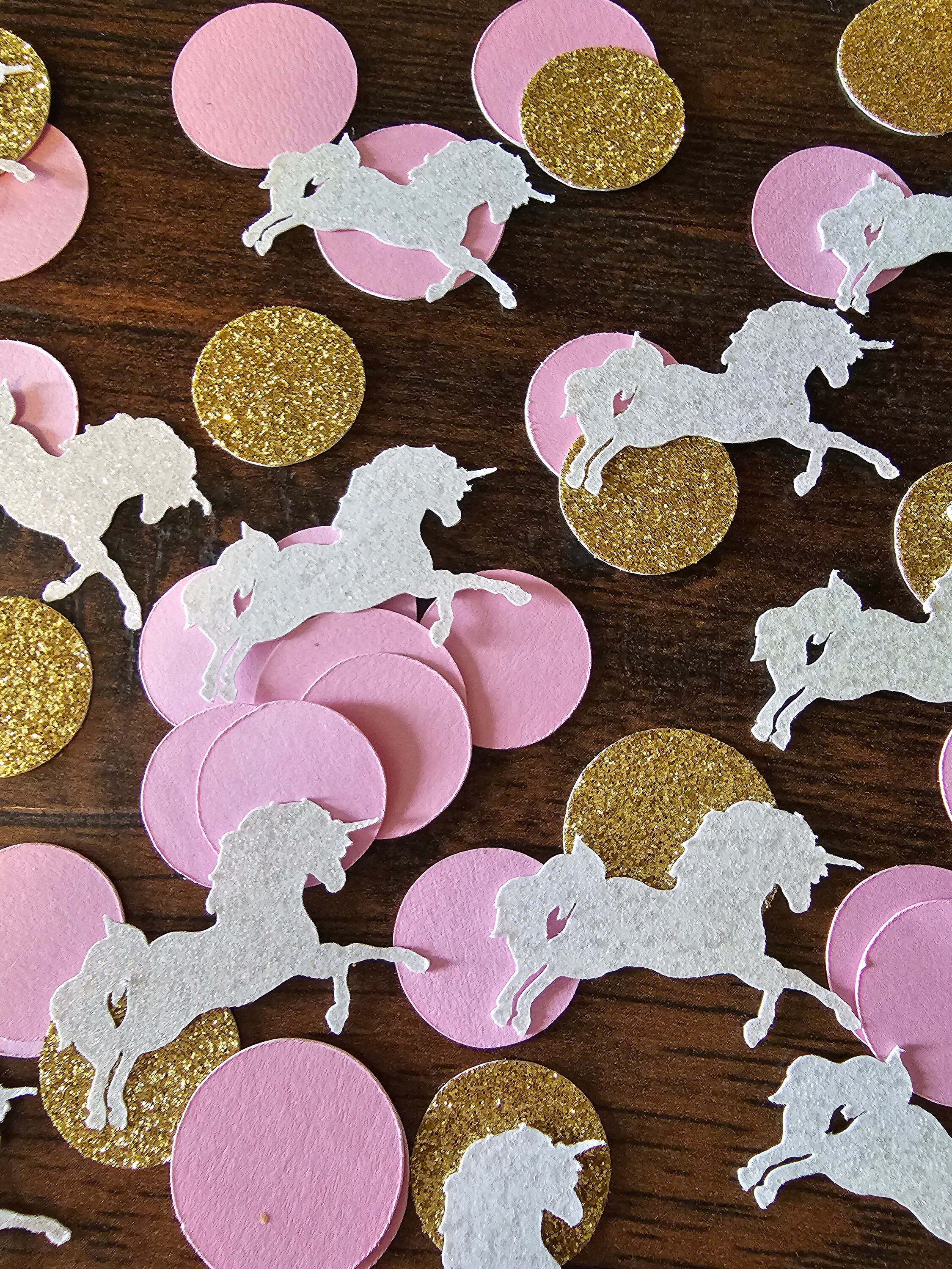 Unicorn Confetti White Glitter 80 Pieces Birthday Party Unicorn Party