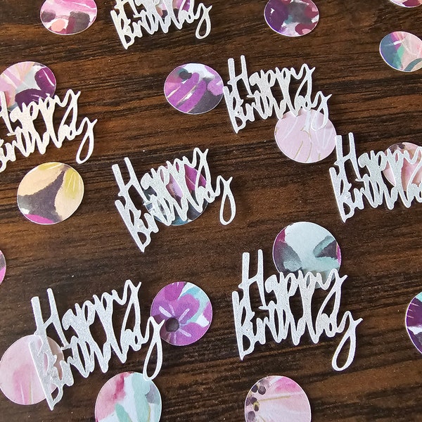 Purple Floral Birthday Confetti,  Birthday Party,  Birthday Brunch,  Happy Birthday,  Birthday Decor