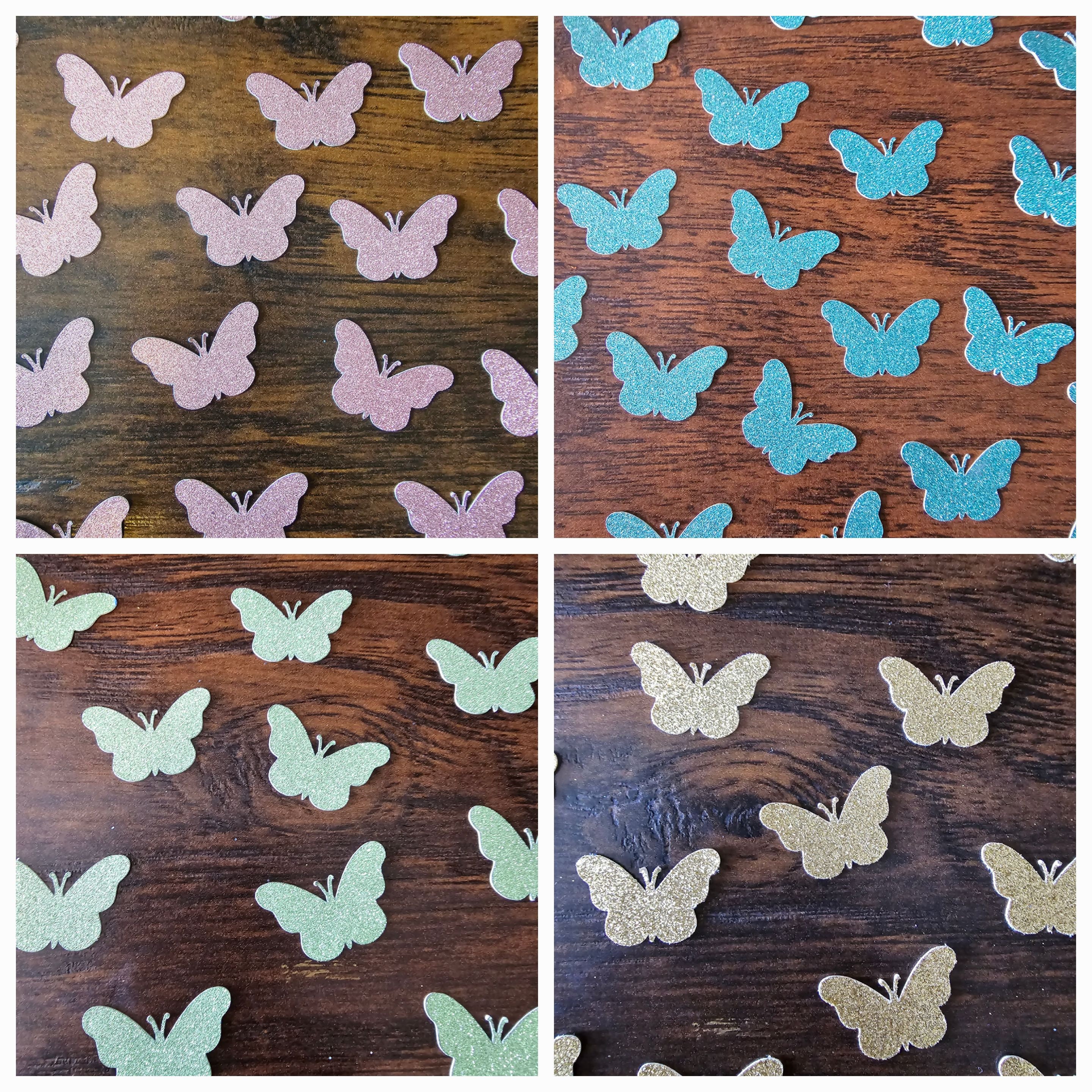Butterfly Confetti 50 Pieces Pink Glitter Blue Glitter Green Glitter Gold Glitter Butterfly Birthday Party Butterfly Baby