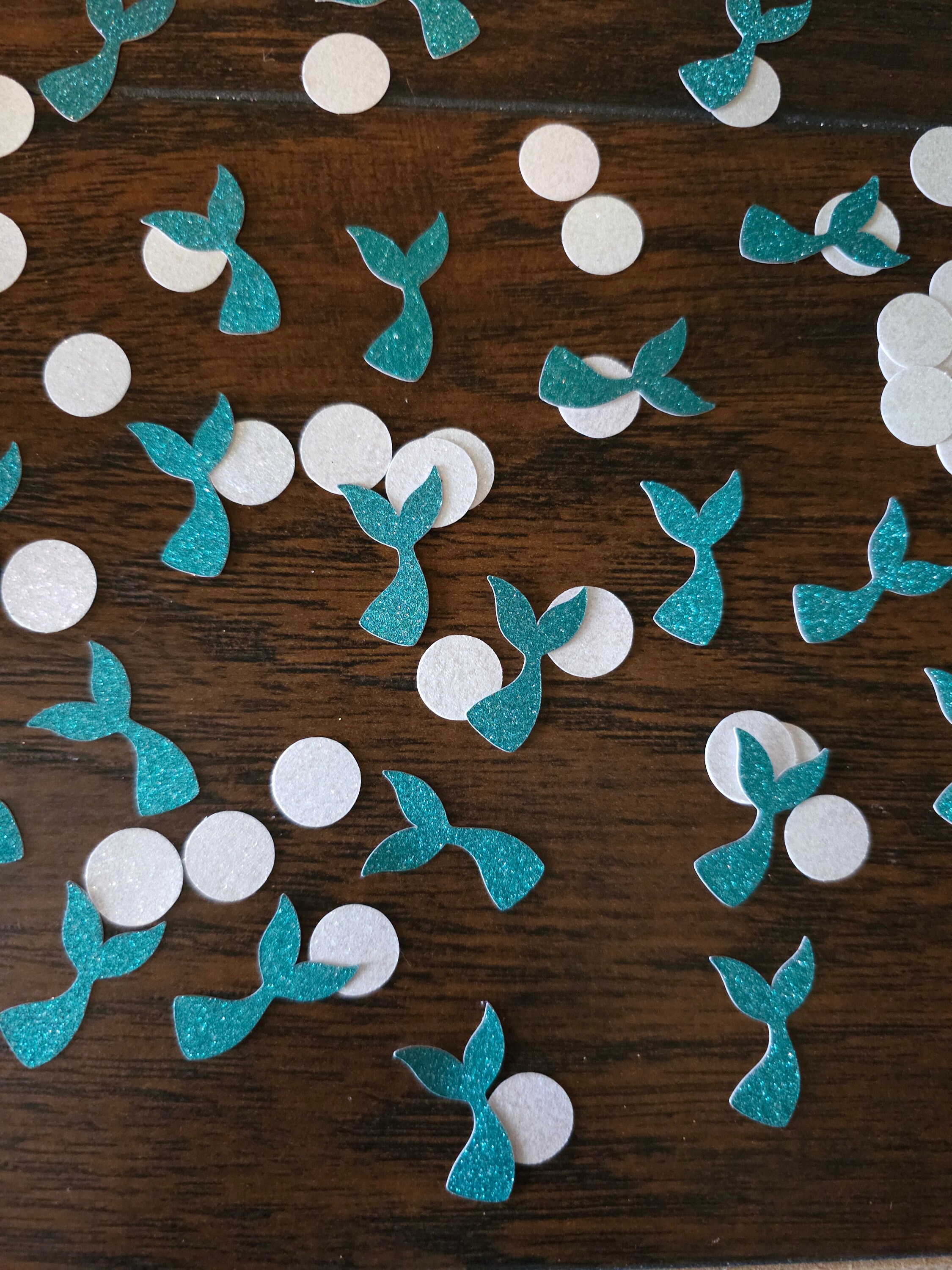 Mermaid Tail Confetti Blue Glitter 50 Pieces Birthday Party Mermaid Party