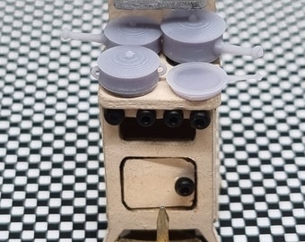 Miniature, 1/48th scale undecorated, 4 piece Saucepan set