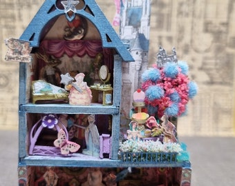 Miniature, unique, Ooak 1/144th fairy tale house, Perfect for a Dolls House in a dolls house or Individual Diorama