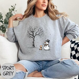 Christmas Snowman Sweatshirt, Christmas Dog Sweater, Snowman Shirt, Chrimbo Gift Tshirt, Christmas Crewneck Jumper, Xmas Shirts for Women image 7