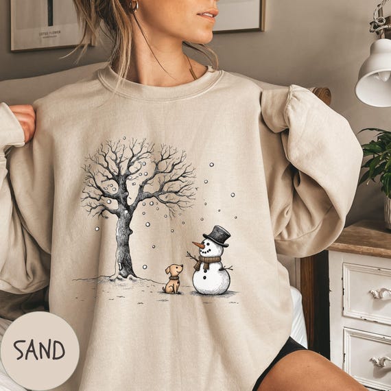 Christmas Snowman Sweatshirt, Christmas Dog Sweater, Snowman Shirt, Chrimbo Gift Tshirt, Christmas Crewneck Jumper, Xmas Shirts for Women