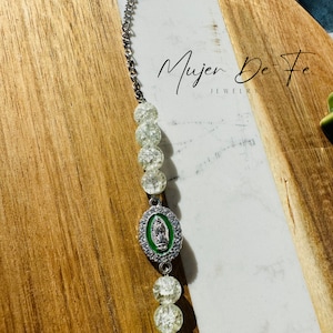 Virgen Bracelet | Virgen Beaded Bracelet | Pink Beaded Bracelet | Handmade Virgen de Guadalupe | Lady of Guadalupe Bracelet