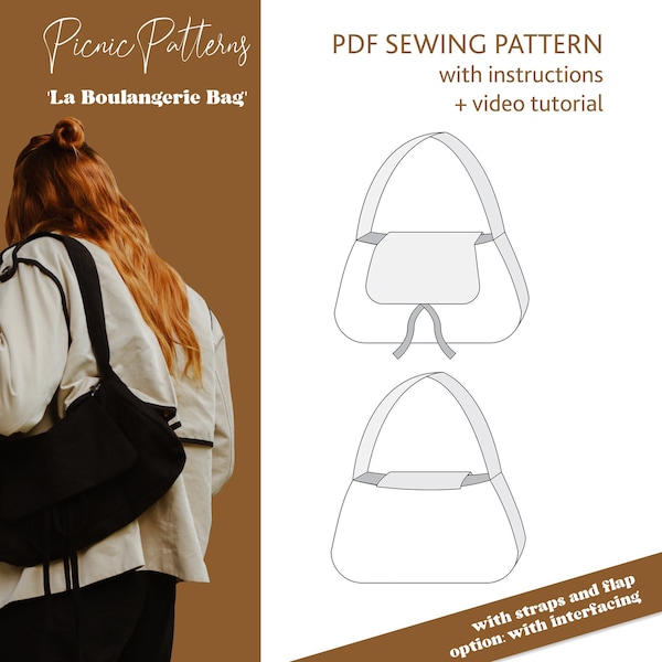 Baguette Bag " La Boulangerie Bag " PDF sewing pattern | shoulder bag | daily bag | scrap buster | digital download