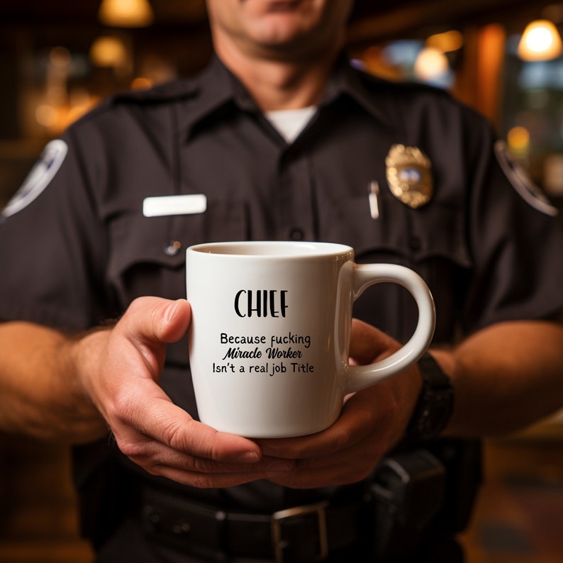 Police Chief Promotion or Retirement Mug, Law Enforcement Gift, Police