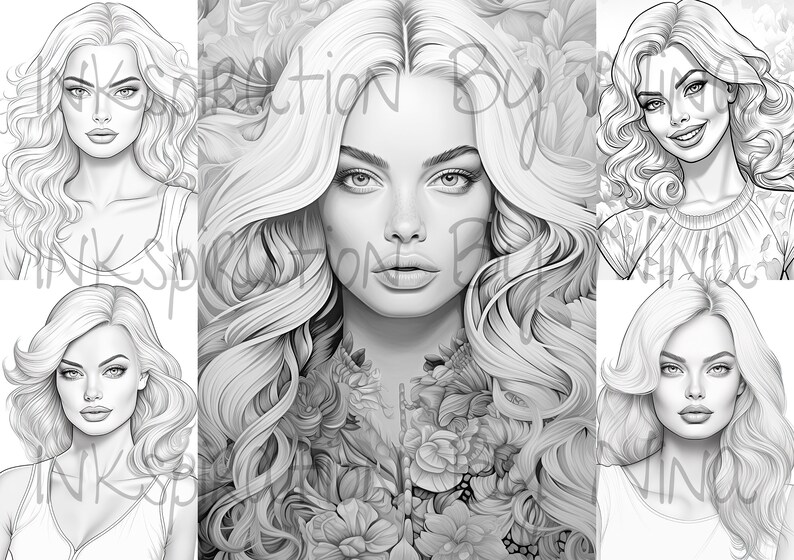 Barbie Coloring Pages, 20 Premium Coloring Sheets, Adult & Kids