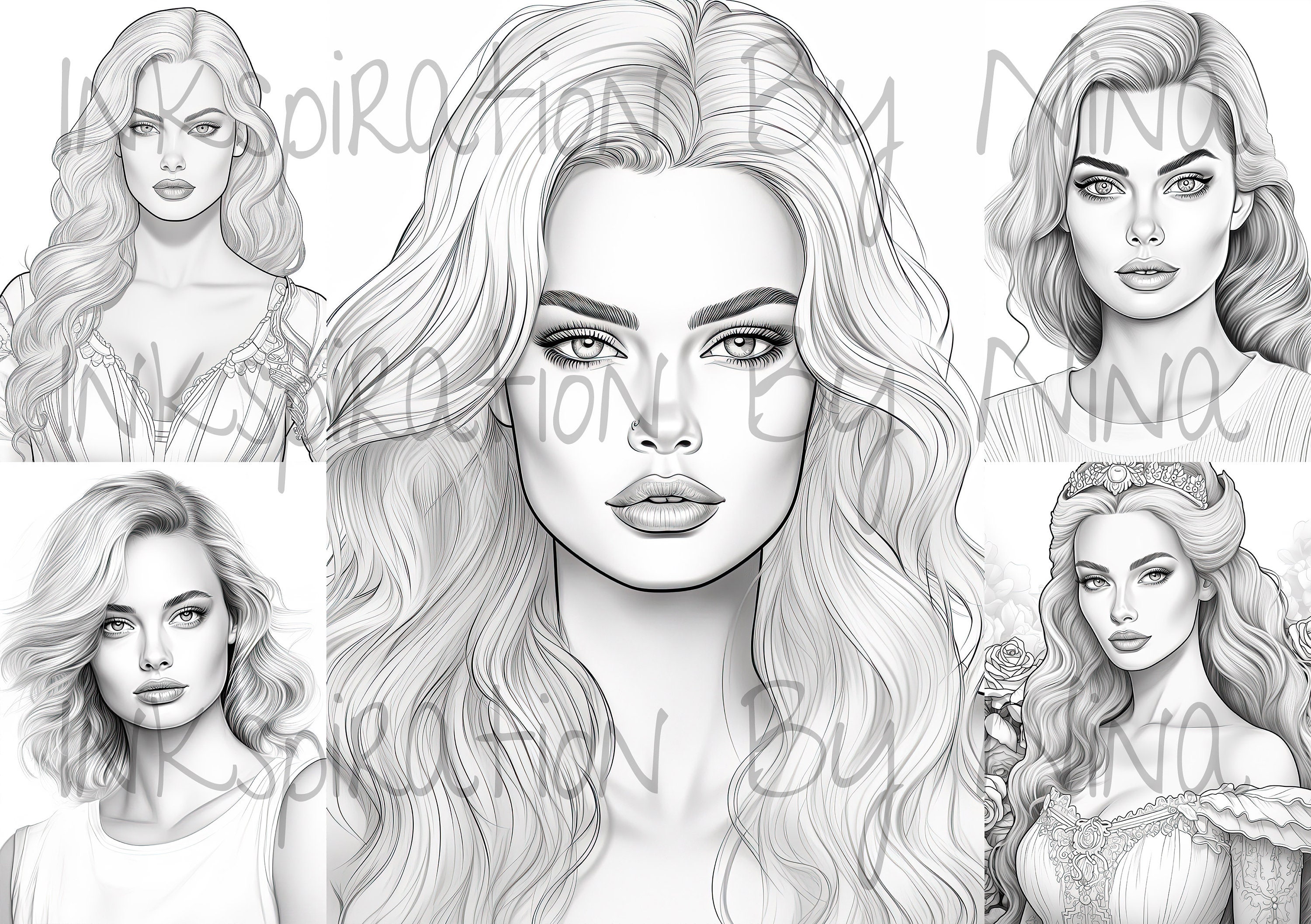 Barbie Coloring Pages, 20 Premium Coloring Sheets, Adult & Kids