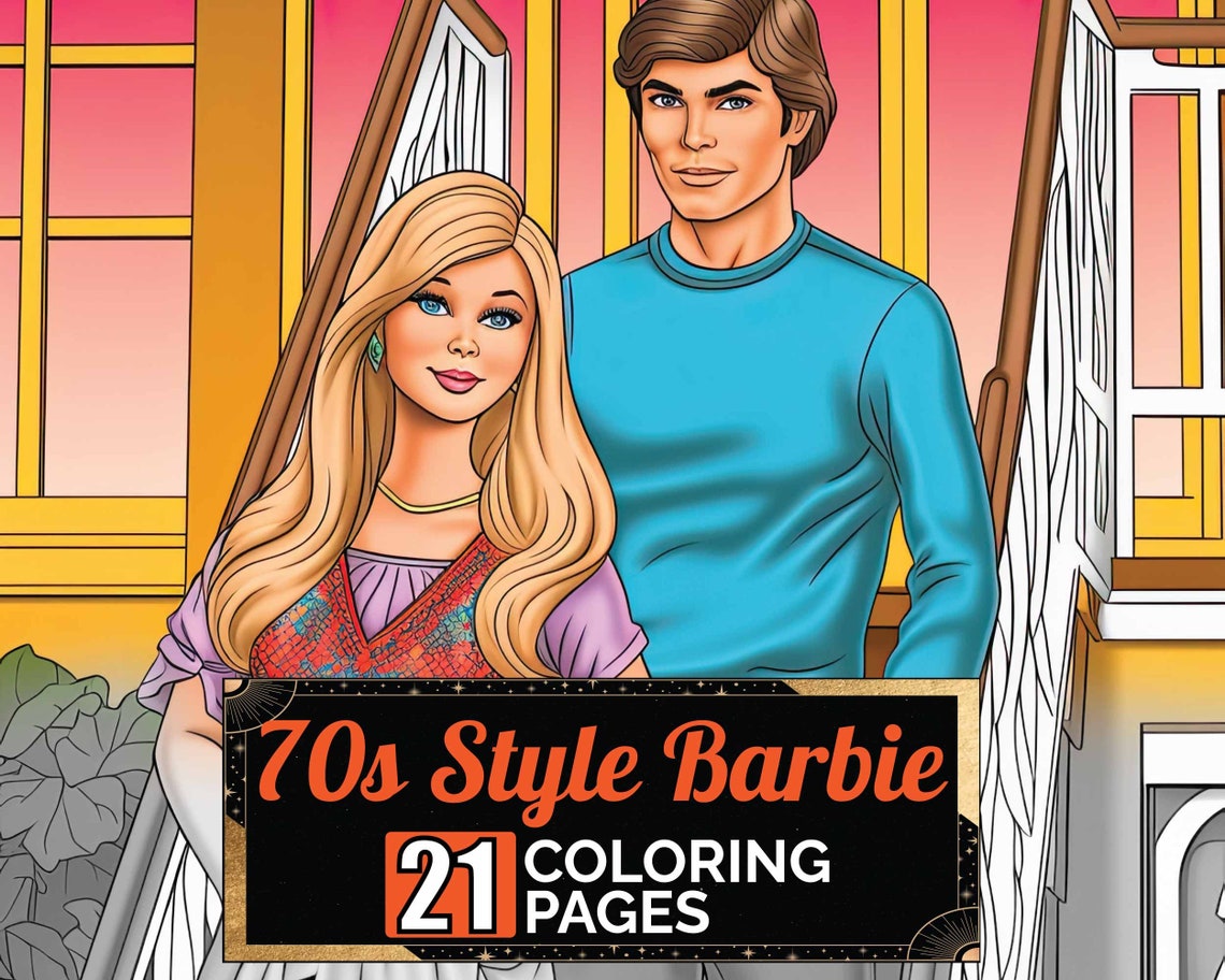 70s Style Barbie & Ken Coloring Pages 21 Premium Coloring - Etsy