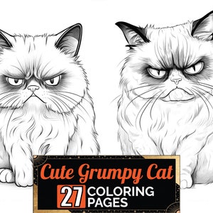 Grumpy Cat Coloring Book - Etsy