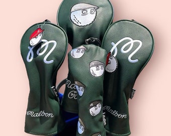 MALBON Set 1,3,5,UT Custodia protettiva da golf (Real Shot Golf Club Copricapo Custodia protettiva originale Custodia da golf Aggiornata Regalo papà unisex)