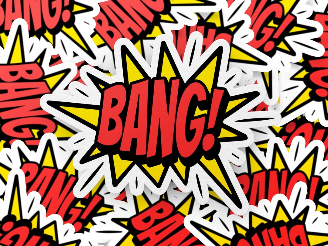 Comic Style BANG Sticker, Sticker for Laptop, Sticker for Water Bottle ...