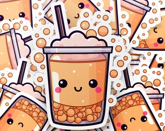 Simpatico adesivo Kawaii Bubble Tea - Adesivo Boba - Adesivo carino