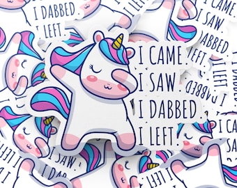 Eenhoorn sticker, grappige sticker, eenhoorn minnaar cadeau, schattige sticker, coole schar sticker, laptop sticker, waterfles sticker, dagboek sticker