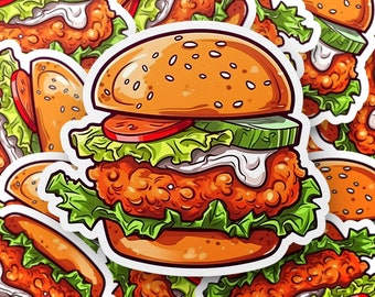 Chicken Sandwich Sticker - Leuke voedselsticker voor laptopwaterfles of telefoon
