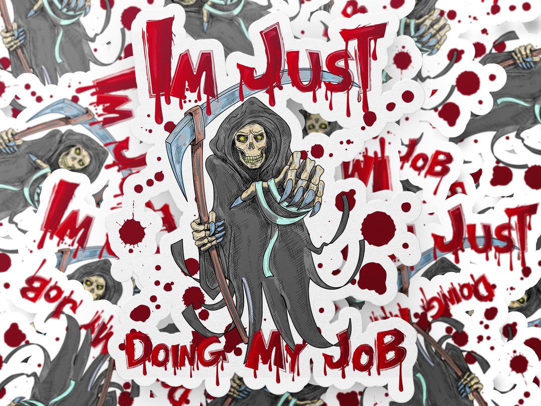 Death Reaper Sticker Grim Reaper Sticker, Horror Sticker, Blood Sticker, Scythe Sticker ...