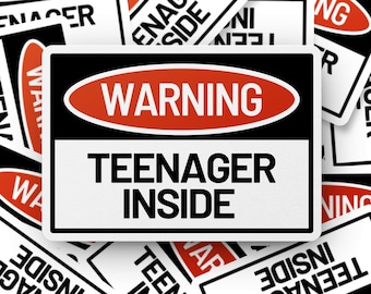 Grappige waarschuwingssticker, tienersticker, bordsticker, laptopsticker, waterflessticker, dagboeksticker, woordspelingsticker, plakboeksticker