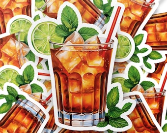 Mai Tai Cocktail Sticker - Tropical Drink Vinyl Decal voor laptops, waterflessen en meer