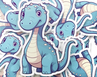 Cute Kawaii Brachiosaurus Sticker - Cute Dinosaur sticker for Laptops, Notebooks,  journals, water bottles and More, dinosaur fan sticker