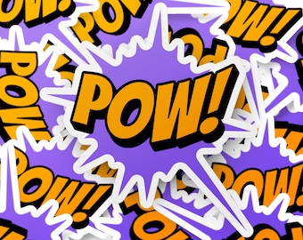 Komische stijl POW! sticker, sticker voor laptop, sticker voor waterfles, sticker voor dagboek, superheld themasticker, plakboeksticker