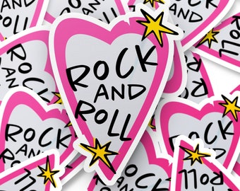 Adesivo de rock and roll, adesivo de coração, adesivo de música, adesivo de amante da música, adesivo de presente, adesivo pop punk, adesivo de laptop, adesivo de diário